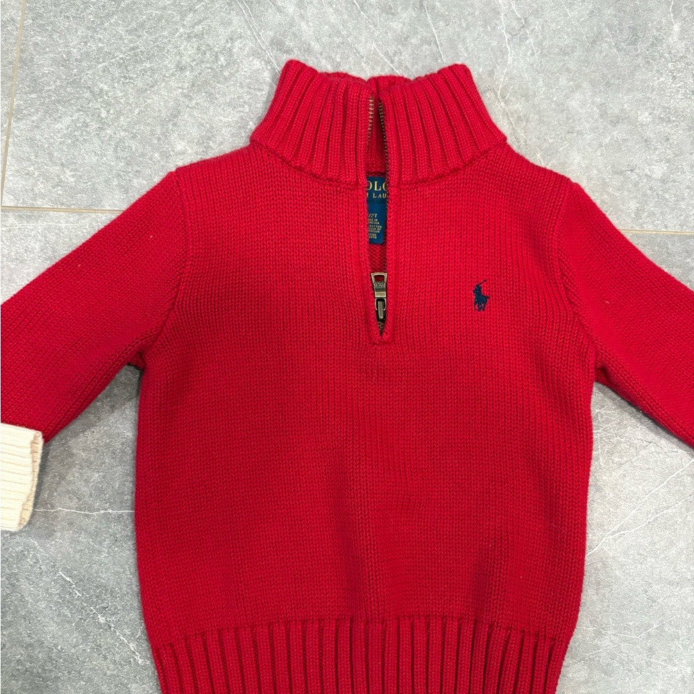 Ralph Lauren Cream and Red 2T Sweaters - Picture 3 of 3